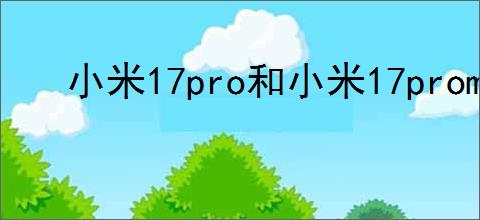 小米17pro和小米17promax哪个值得买
