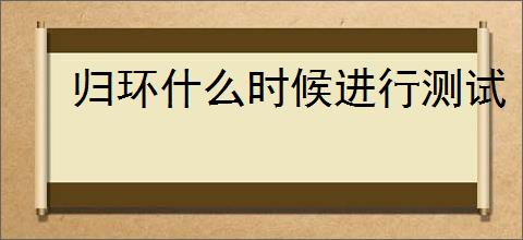 归环什么时候进行测试