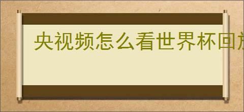 央视频怎么看世界杯回放