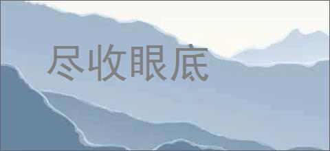 尽收眼底的意思,及其含义,尽收眼底基本解释