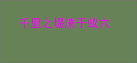 千里之堤溃于蚁穴