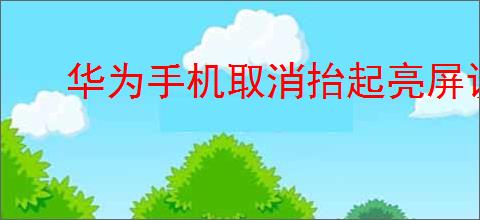 华为手机取消抬起亮屏设置的方法