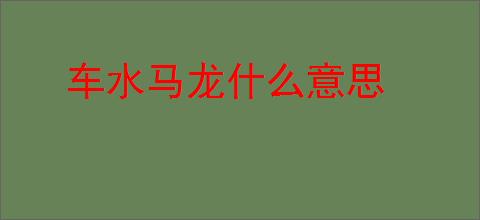 车水马龙什么意思