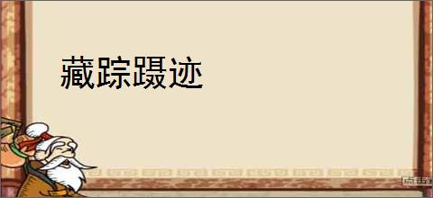 藏踪蹑迹