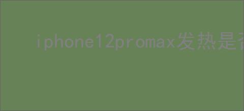 iphone12promax发热是否过于严重