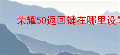 荣耀50返回键在哪里设置