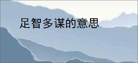 足智多谋的意思