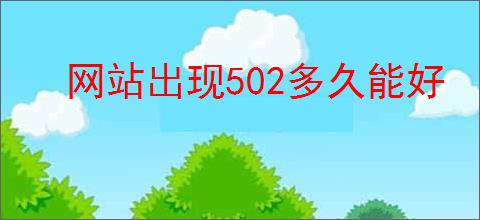 网站出现502多久能好