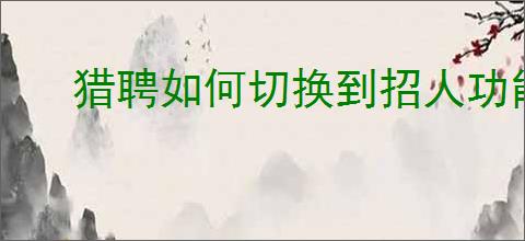 猎聘如何切换到招人功能