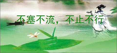 不塞不流，不止不行