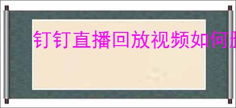 钉钉直播回放视频如何删除