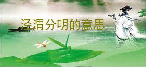 泾渭分明的意思