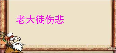 老大徒伤悲