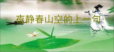 夜静春山空的上一句