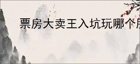 票房大卖王入坑玩哪个服合适
