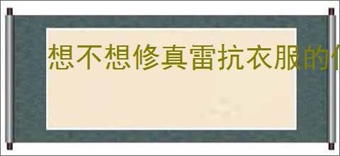 想不想修真雷抗衣服的作用