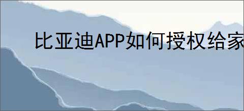 比亚迪APP如何授权给家人