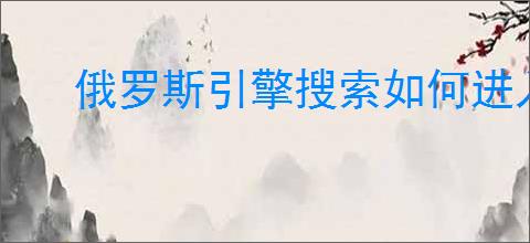 俄罗斯引擎搜索如何进入