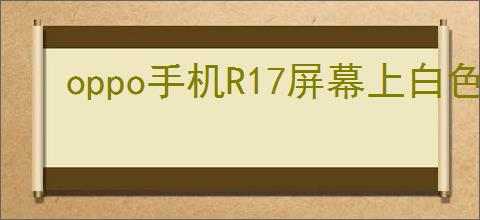 oppo手机R17屏幕上白色圆圈如何去除