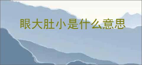眼大肚小是什么意思