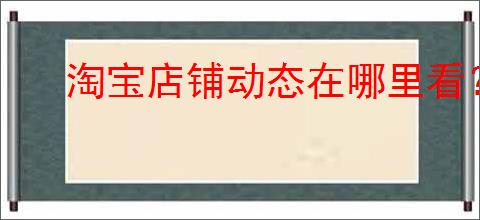 淘宝店铺动态在哪里看？如何查看和管理淘宝店铺动态？