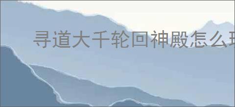 寻道大千轮回神殿怎么玩