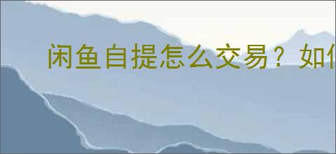 闲鱼自提怎么交易？如何避免闲鱼自提交易中的常见问题？