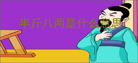 半斤八两是什么意思