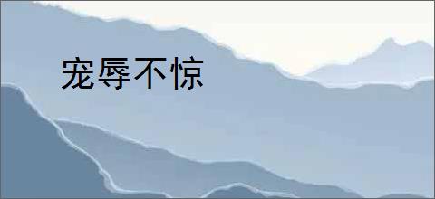宠辱不惊