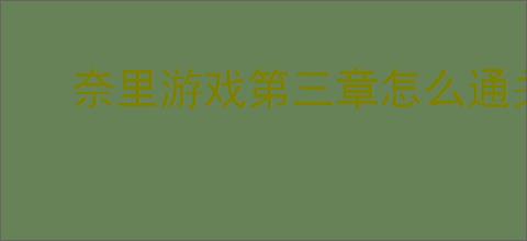 奈里游戏第三章怎么通关
