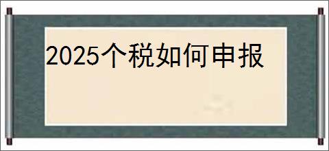 2025个税如何申报