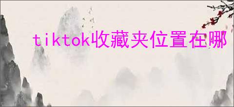 tiktok收藏夹位置在哪