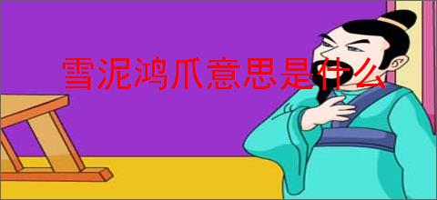 雪泥鸿爪意思是什么