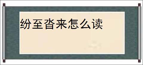 纷至沓来怎么读