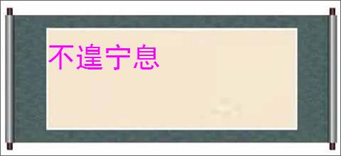 不遑宁息