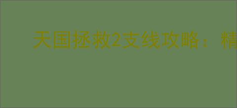 天国拯救2支线攻略:精彩压轴任务全解析