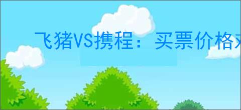 飞猪VS携程：买票价格对比与性价比分析，哪个平台购票更划算详情解析