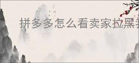 拼多多怎么看卖家拉黑我了？如何判断是否被拼多多卖家拉黑？