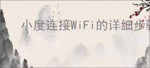 小度连接WiFi的详细步骤与指南