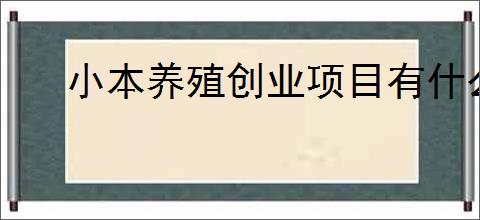 小本养殖创业项目有什么?小本投入养殖项目<a href=