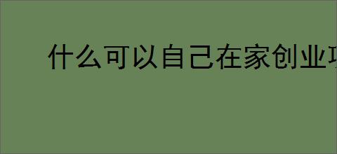 什么可以自己在家创业项目,在家赚钱的6个<a href=