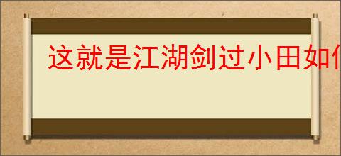 这就是江湖剑过小田如何操作