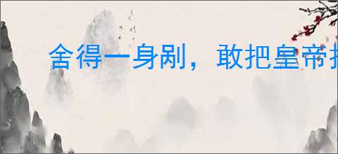 舍得一身剐，敢把皇帝拉下马