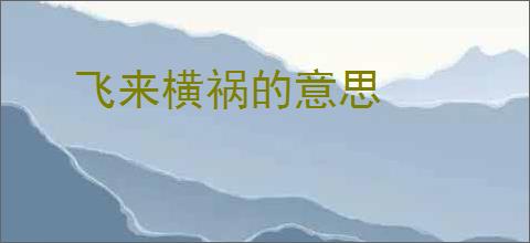 飞来横祸的意思