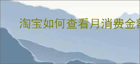 淘宝如何查看月消费金额