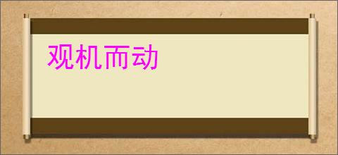 观机而动