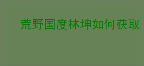 荒野国度林坤如何获取