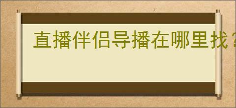 直播伴侣导播在哪里找?如何定位<a href=