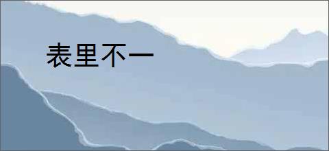 表里不一