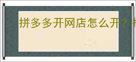 拼多多开网店怎么开?拼多多新手开店攻略!